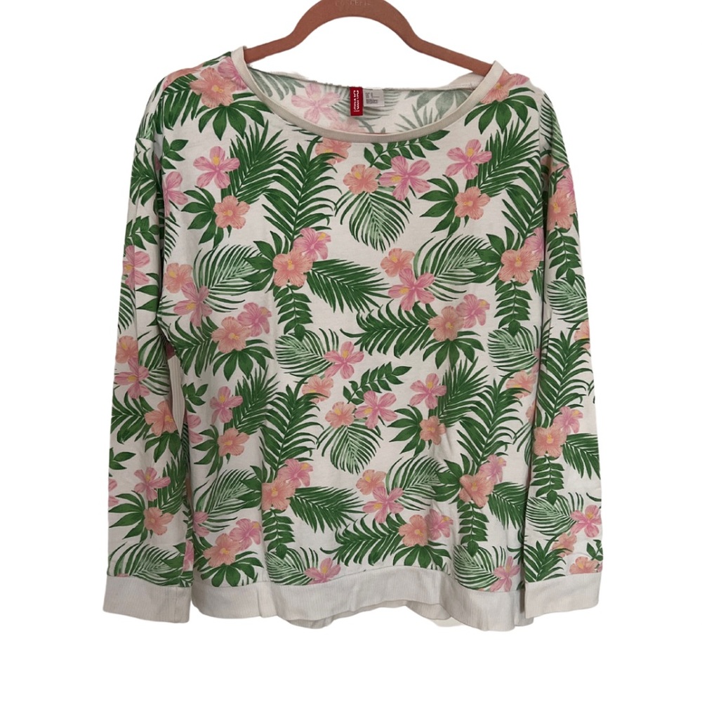 🌴 H&M Divided Tropical Long Sleeve Shirt - Size M 🌴
